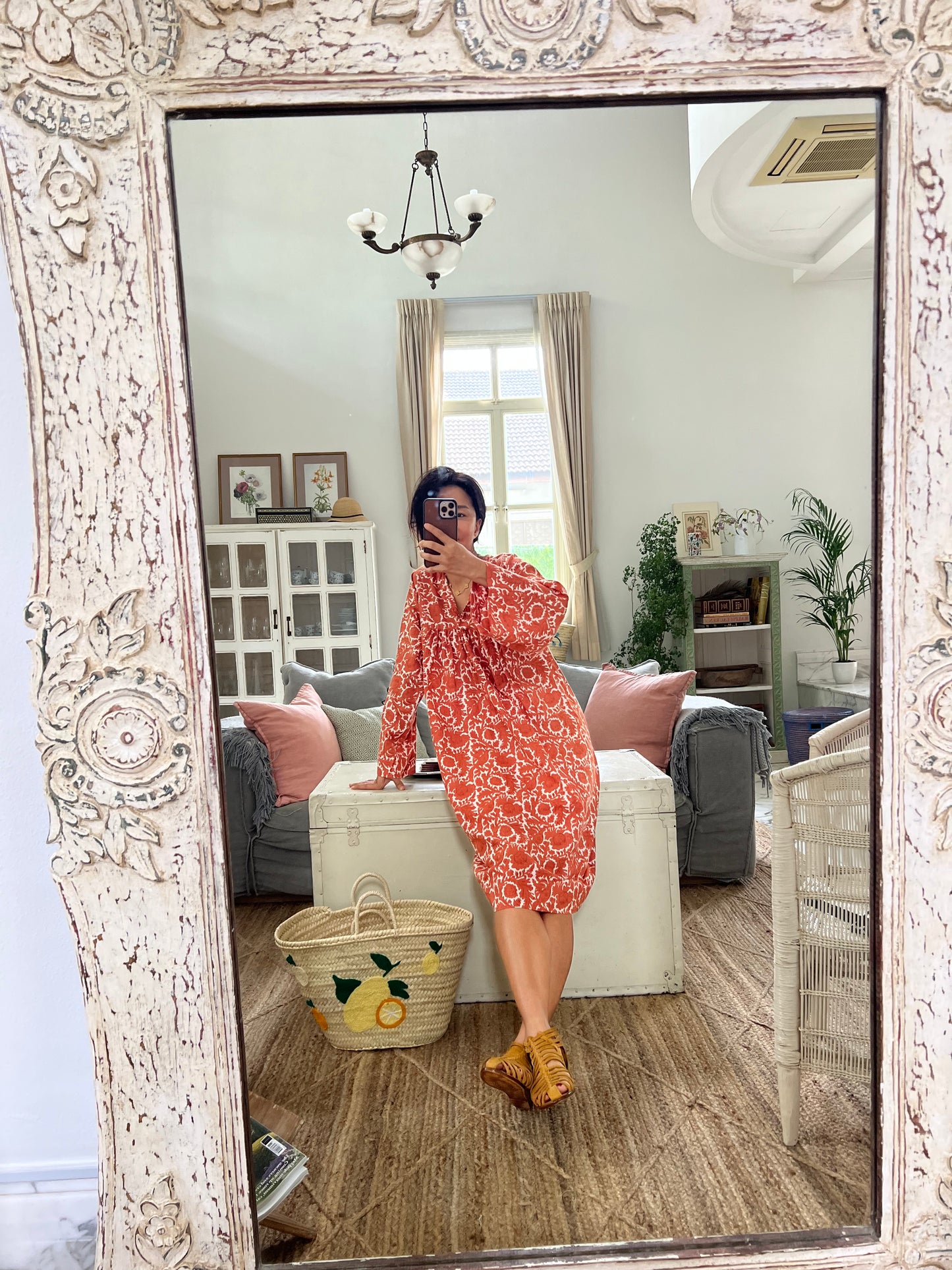 Lemon straw bag Large